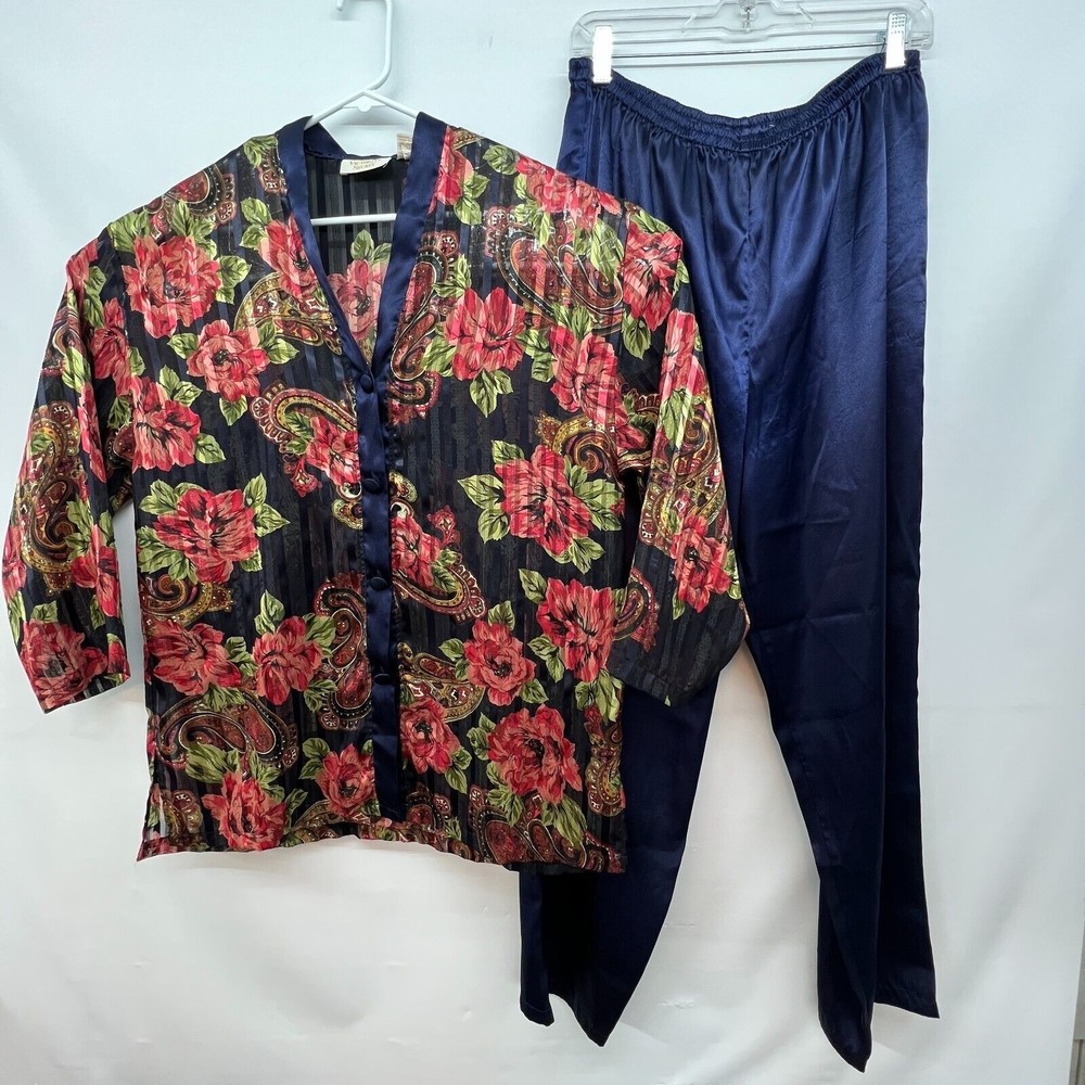 Vintage 1990's Women Victoria's Secret Gold Label Two Pieces Pajama Size M